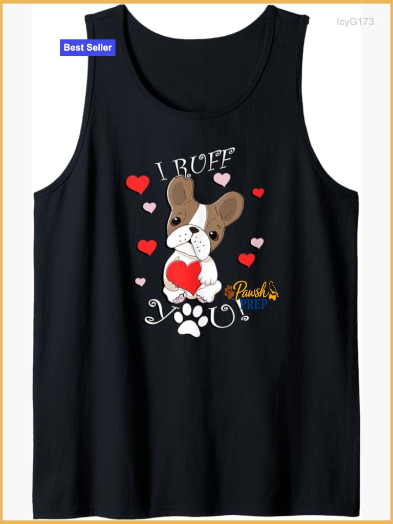 Graphic Tank Top Classic Fit Cotton Valentine's Dog Lover Gift